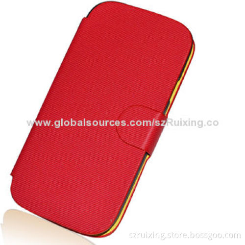 Stock Item Twill Veins Leather Case for Samsung Galaxy S3/I9300, with Stand Function